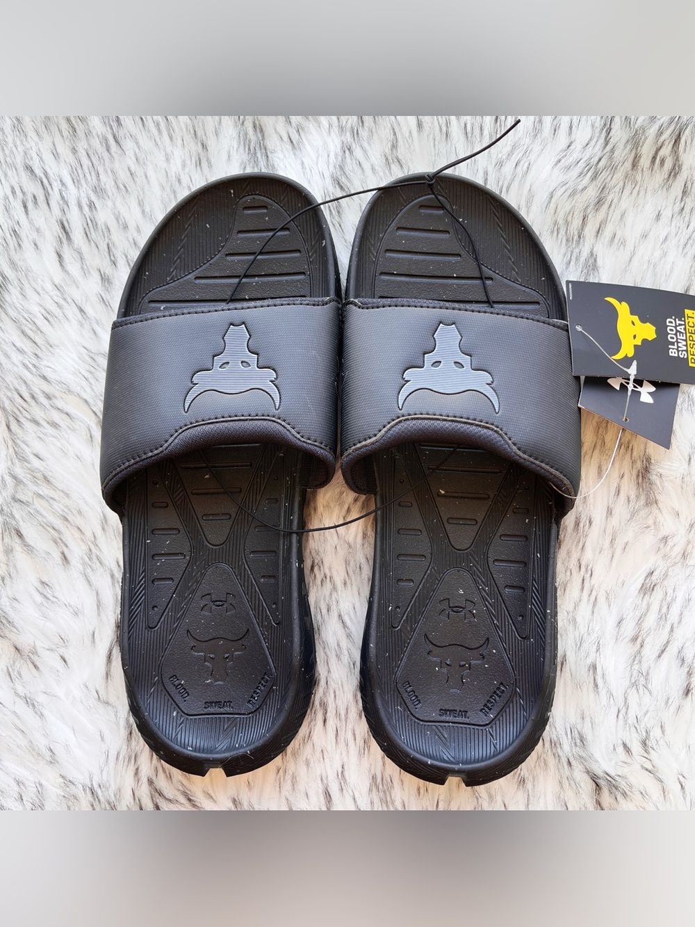 Under Armour Project Rock 3 Slide Adult Sandals Black